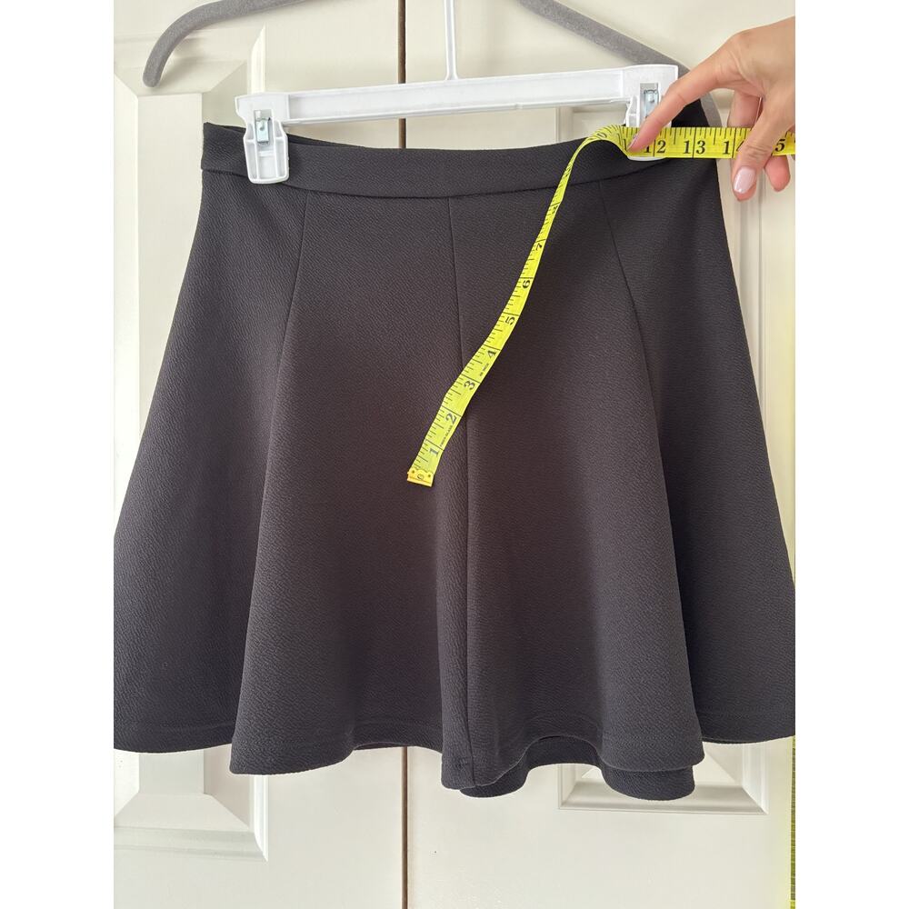 Lush Black Flared Mini Skirt Size M Polyester Spandex - Picture 4 of 9